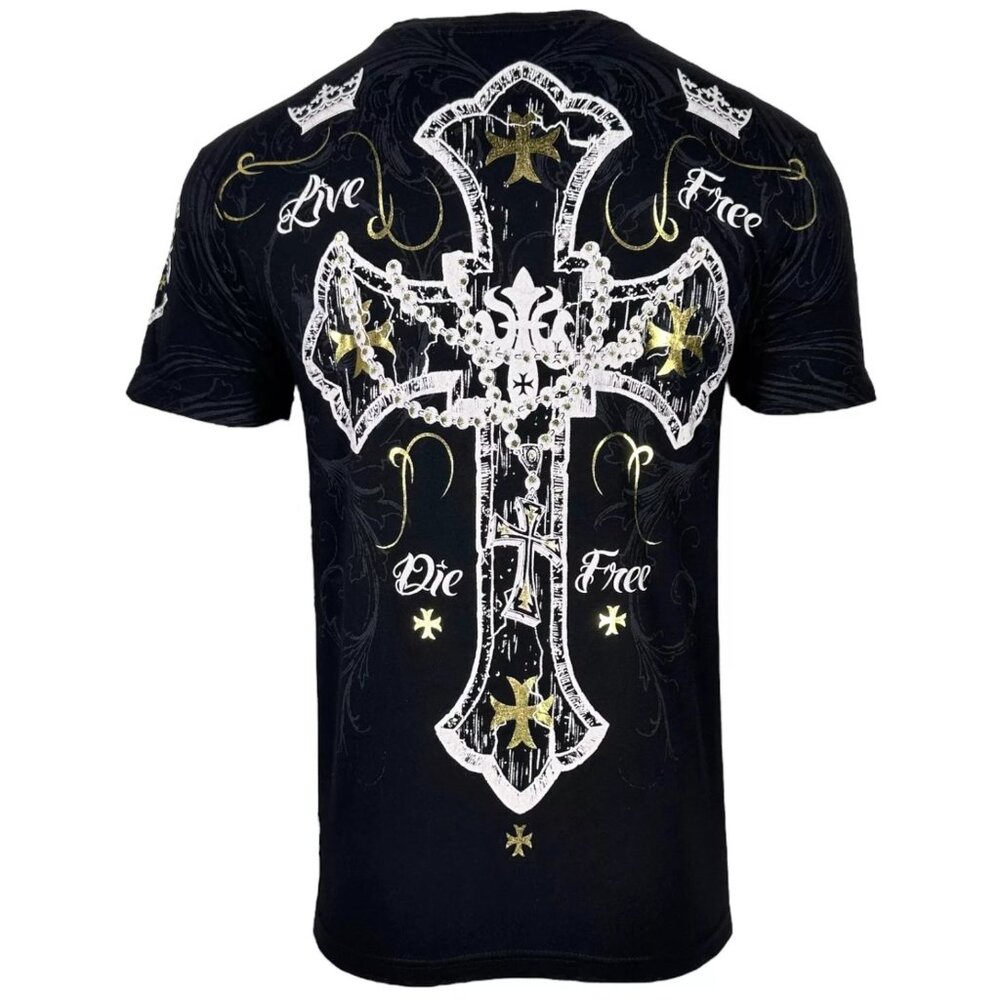 Archaic by Affliction Men's T-Shirt Glory Cross Biker Y2K S-5XL